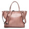 Women Retro PU Leather Handbag Large Capacity Shoulder Bags - Pink