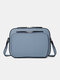 Faux Leather Waterproof Multi-pockets Casual Crossbody Bag - Blue