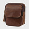 Men Genuine Leather Multi-Layers Waist Bag Belt Bag - Dark Brown