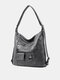 JOSEKO Women's Microfiber Retro Casual Backpack Soft Leather Simple Shoulder Bag - Gray