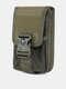 Men's Nylon Double Layer Phone Bag Mesh Cell Phone Waist Bag Outdoor Compass Cigarette Case Sports Waist Bag Function Card Case - Army Green