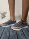 Plus Size Women Retro Casual Elastic Slip-on Comfy Breathable Platform Sneakers - Blue