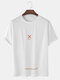 Mens Letter Embroidery Crew Neck Short Sleeve T-Shirt - White