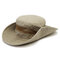 Men Foldable Breathable Adjustable Summer Cotton Fisherman Hat Outdoor Climbing Mesh Sunshade Cap - Light beige