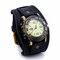Vintage Genuine Leather Mens Watches Casual Sport Punk Style Quartz Watches for Men - 3