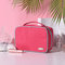 Women Nylon Waterproof Cosmetic Bag Travel Solid Wash Bag Large Capacity Storage Bag - Rose Red