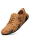 Men Handmade Non Slip Soft Sole Casual Driving Shoes - Brown
