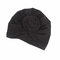 Soft Woven Flower Cotton Headband Multicolor Sanding Stretch Cotton Adjustable Hat For Woman - Black