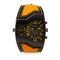 OULM Two Movements Leather Band Men's Quartz Watches Sports Wristwatch Big Clock for Men - Yellow