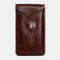 Men 6.3 Inch EDC Retro Short Cell Phone Case Belt Bag - Brown