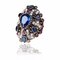Luxury Finger Ring Colorful Water Drop Crystal Geometric Gold Plated Rings Ethnic Jewelry for Women - Blue