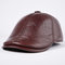 Cowhide Men's Caps Day Leather Old Hat Middle-aged Hat Men's Season Cotton Cap Thickening - Brown top layer cowhide