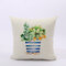 Hand-painted Style Green Plant Cactus Linen Cotton Cushion Cover Home Sofa Decor Throw Pillow Cover - #7