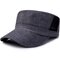 Men Cotton Solid Color Flat Cap Sunshade Casual Outdoors Simple Adjustable Hat - Black