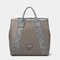QUEENIE Women Casual Embossed Handbag Shopping Shoulder Bag - Grey