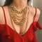 Punk HipHop Multi-Layer Necklace Gold Tassels Handmade Necklace For Women - Gold