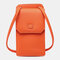 Women 2 Card Slots Solid Phone Bag Crossbody Bag - Orange