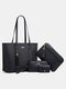 Simple and Fashionable All-match Travel Shopping Large-capacity Crossbody Handbag Four-piece Portable Son Mother Bag - Black