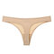 Sexy Seamless Hollow Out Ice Silk Low Rise Thongs - Nude