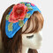 Women Embroidered Printed Headband Vintage Floral Ethnic - Blue