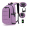 Men Women Anti-theft USB Charging Multifunction Travel Backpack  - Purple