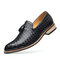Men Brogue Style Tassel Slip-on Hard Wearing Casual Business Shoes - Black