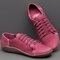 Women Large Size Solid Color Slip On Slip Resistant Casual Flat Shoes - Pink
