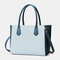 QUEENIE Women Casual Shopping Multifunction Patchwork Shoulder Bag - Blue