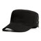Men Simple Durable Cotton Military Hat Outdoor Travel Casual Anti-UV Flat Cap - Black