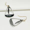 Vintage Lock-Form Blatt Ohrringe Glasfeder Anhänger Ohrringe Damen Schmuck Geschenke - Altes Silber