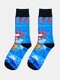 3 Pairs Unisex Cotton Jacquard Cartoon Pattern Chinese Ancient Culture Style Fashion Breathable Socks - #07