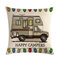 1 PC Vintage Cartoon Camper Van Pattern Linen Pillowcase Cushion Cover Home Sofa Art Decor Throw Pillow Cover - #1