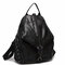 Women Casual Patchwork Genuine Leather Large Capacity Shoulder Bags Crossbody Bags - Black