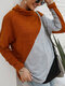Casual Patch Turtleneck Long Sleeve T-shirt For Womens - Orange