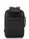 Men Oxfords Fabric Vintage USB Charging Laptop Bag Waterproof Business Large Capacity Backpack - Black
