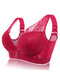 Sexy Deep V Gather Breathable Wireless Full Coverage Bras - Wine Red
