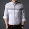 2019 new spring men's collar long sleeve color matching shirt Slim wild cotton shirt professional shirt 652 - White