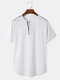 Mens Basics Solid Color Button Trim Short Sleeve T-Shirt - White