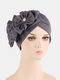 Women Cotton Multi Color Solid Casual Sunshade Floral Decor Baotou Hats Beanie Hats - Gray