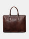 Men Vintage Multifunction Large Capacity Briefcase Handbags 14 Inch Laptop Crossbody Bags - Coffee