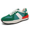Men Retro Splicing Lace Up Casual Running Sport Sneakers - Green