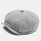 Unisex British Retro Beret Flat Caps Painter Hat Octagonal Cap Newsboy Hat - Gray