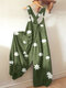 Floral Printed Straps Jumpsuit For Women - Green