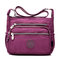 Women Multicolor Nylon Crossbody Bag Floral Shoulder Bag Outdoor Travel Bag - Dark Purple