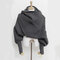 Women Unisex Winter Thick Warm Knitted Scarf With Sleeves Long Soft Wraps Scarves Novelty - Dark Grey