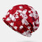 Butterfly Beanie Hat Printing Chemotherapy Cap Turban Cap - Wine Red