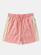 Men Side Striped Mesh Quick Dry Wide Legged Board Shorts - Pink