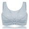 Lace Soft Front Button Wireless Breathable Maternity Gather T-shirt Nursing Bras - Light Green