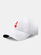 यूनिसेक्स कॉटन पोकर पत्र लव पैटर्न मुद्रित ठोस रंग सनस्क्रीन सरल बेसबॉल कैप - सफेद