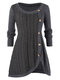 Jacquard Patchwork Long Sleeve Knit Plus Size Women Sweater - Grey